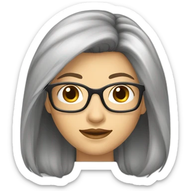 Femme cheveux long châtain, lunette, clin d’œil  sticker