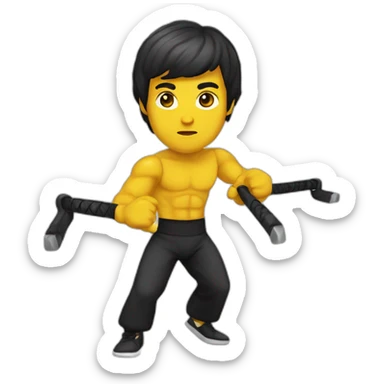 Bruce-Lee-nunchucks sticker