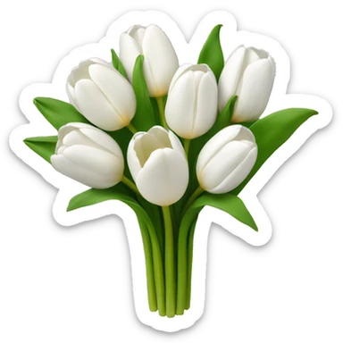 White tulip bouquet  sticker