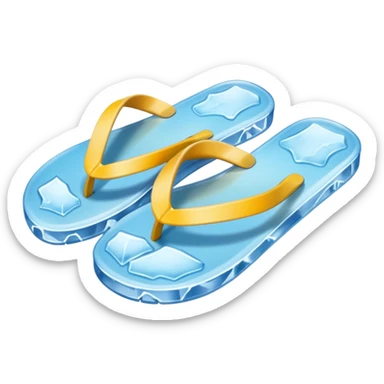 flip flop made of ice sticker