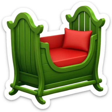 Cradles green and red color sticker