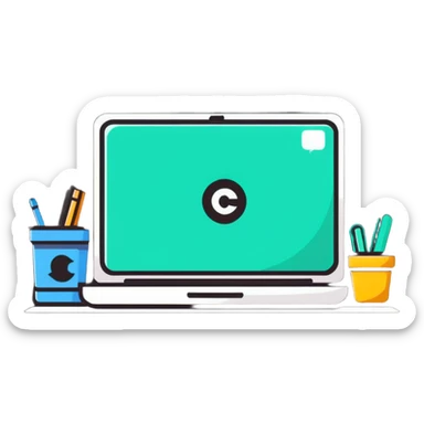 Colorful webpage with social media elements sticker