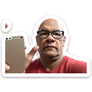 boy in red shirt glasses sticker