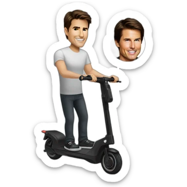 Tom Cruise on electric scooter rob sticker