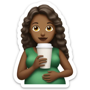Pregnant woman drinking Starbucks  sticker