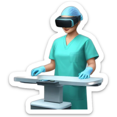 Surgeon-performing-Breast-surgery-with-virtual-reality-display sticker