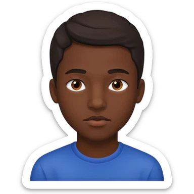 Une homme de 17 ans il a la peau noir foncé , des lèvres pulpeuses et un regard nonchalant sticker
