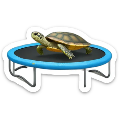 Tortue sur un trampoline  sticker