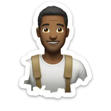 Man with a lot of presents  sticker