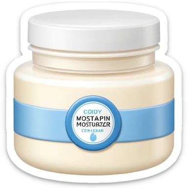 body moisturizer cream pot with label sticker