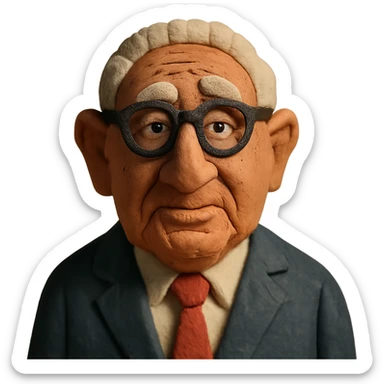 claymation style portrait of Henry Kissinger sticker