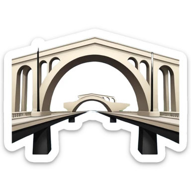 6th street la bridge. it is white. has 2/3 arches sticker