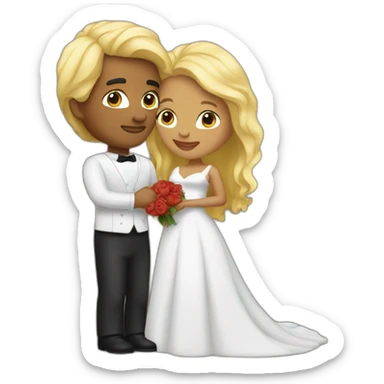 marriage of an embraced mulatto woman and her blonde husband sticker
