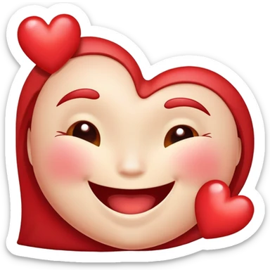 Half heart half laugh sticker