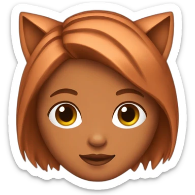 copper head girl with cat ears sticker