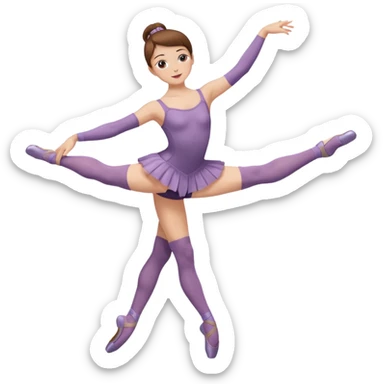 Ballet dancer in over the knee socks, leotard and brown hair sticker