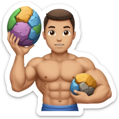 Atlas the greek god with a boulder and shirt With hole sticker