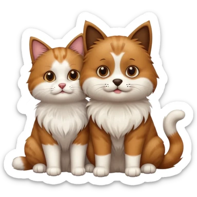 Cat and dog sticker