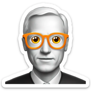 Bitcoin maxi with glasses and orange laser eyes sticker