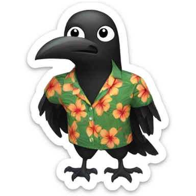 A crow in a Hawaiian shirt  sticker