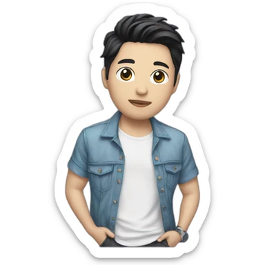 jackson wang with shirt sticker