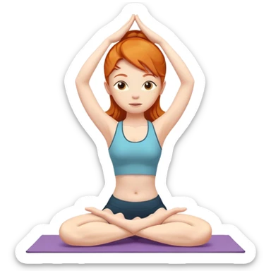 Ginger girl doing a namastay yoga pose  sticker