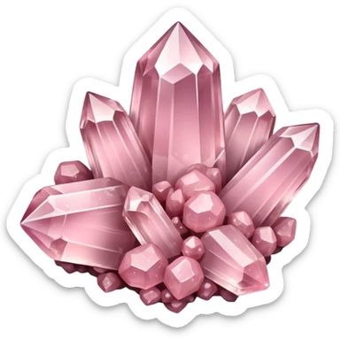 light pink quartz crystal cluster  sticker