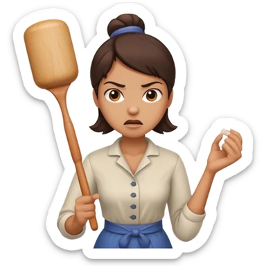 rolling pin in angry women sticker