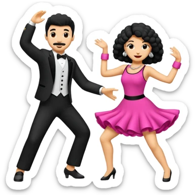 2 perros poddle uno macho y una hembra bailando  sticker