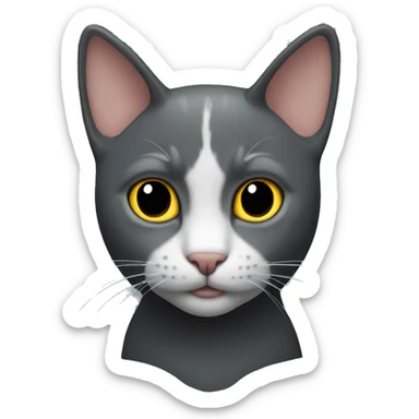 cat cat dark gray sticker