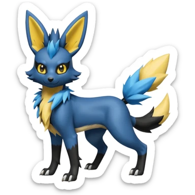 Lucario-Umbreon-Jolteon-Fakémon-hybrid-creature (full body)  sticker