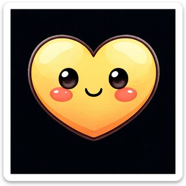 heart emoji with a cute face sticker