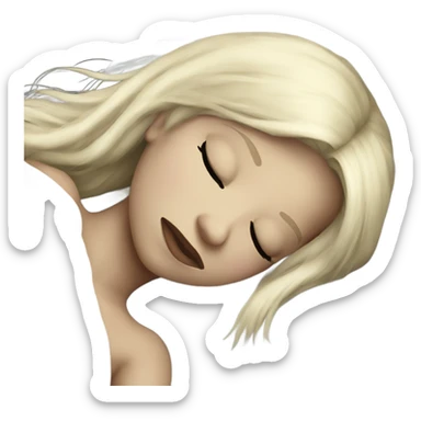 Blonde goth girl sleeping in bed sticker