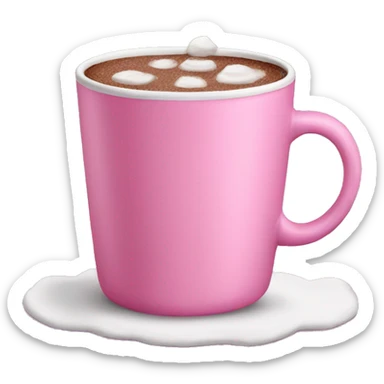 Pink cup of hot chocolate  sticker