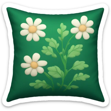 Dark green pillow  with flower motive  sticker