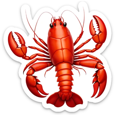bright red lobster with big claws sticker