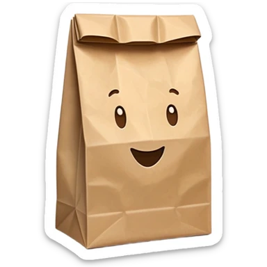 Brown Self-Standing Paper Lunch Bags  sticker