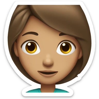 A girl with brown hair rolling her eyes  sticker