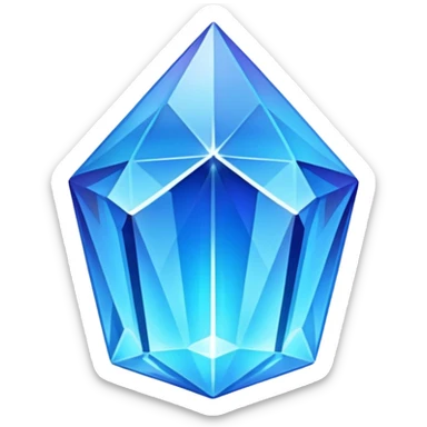 Long blue glowing crystal  sticker