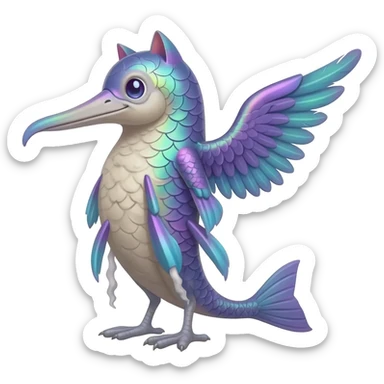 Koi-sergal-birdy-fusion-hybrid-animal-creature, Full body  sticker