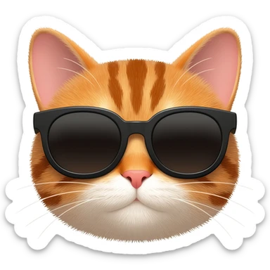Cat wearing sunglasses sticker
