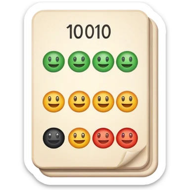 10/10 score card sticker