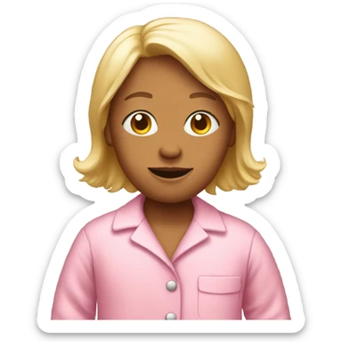 pink person in pink pajamas sticker