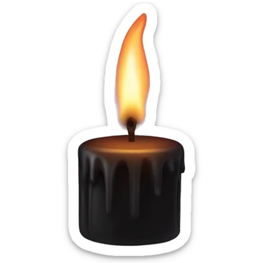 Black flame candle sticker