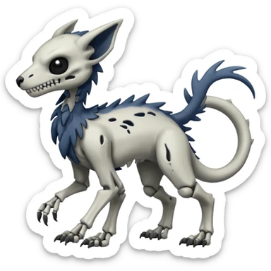 Eldritch Spooky Scary Skeletal Linoone-Absol-Trico-Hybrid (Full body) sticker