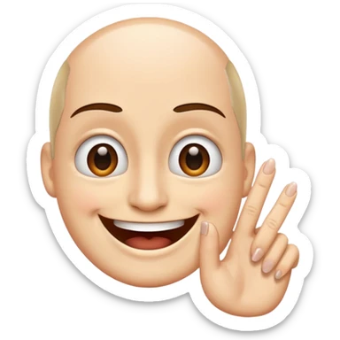 happy face with nails tapping  sticker