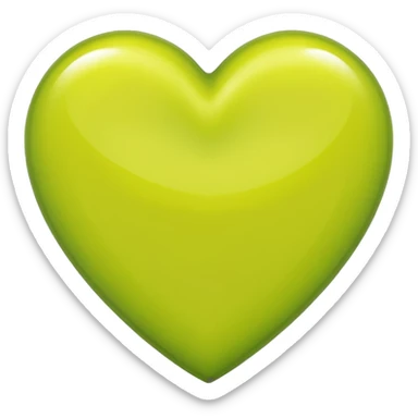 chartreuse colored heart  sticker