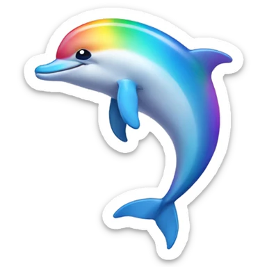 Rainbow Dolphin Full Body sticker