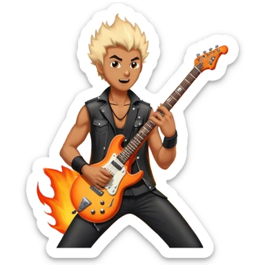 Icon for Metal Music: Manowar performing live, with powerful imagery of the band on stage, electric guitars, drums, and heavy metal energy. The background features a fiery stage and intense lights, reflecting the epic atmosphere of their concert. Transparent background. sticker