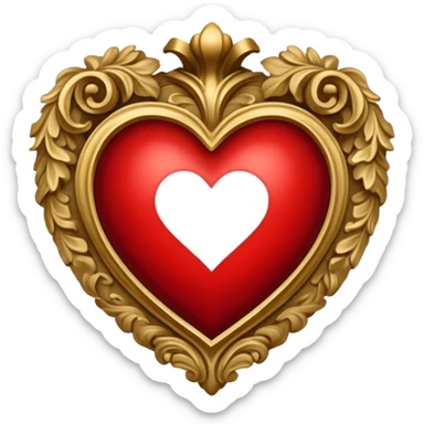 rococo regency red love sticker